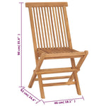 ZNTS Folding Garden Chairs 4 pcs Solid Teak Wood 315442