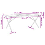 ZNTS Dining Table X-Frame 200x100x75.5 cm Solid Wood Pine and Steel 3282767