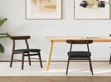Dining Chair 2 pcs Dark Brown and Black Solid Rubber Wood 42020484
