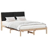 Bed frame Brown and black 140 x 190 cm Solid pine wood 878756