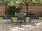 Garden Dining Set 5 pcs Black Steel 3335873