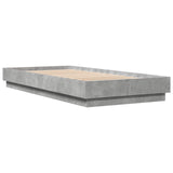 Bed Frame with LED Concrete Grey 80 x 200 cm Engineered Wood 8009008