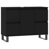 Bathroom Cabinet Black 80x33x60 cm Engineered Wood 831661