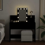 Dressing Table with LED Black 100x40x130 cm 848200