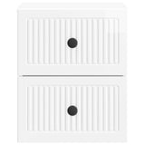 Wall-Mounted Bedside Cabinet with Drawer 2 pcs High Gloss White 897964