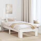 Bed Frame with Headboard White 100 x 200 cm Solid Pine Wood 872456