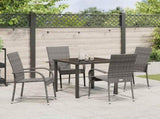 Garden Dining Set 5 pcs Grey Powder-Coated Steel 3379409
