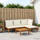 5 pcs Solid Acacia Wood & Rope Natural 3407764