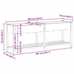 Garden Planter Beige 203 x 53 x 76.5 cm Solid fir wood 42006569
