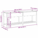 Garden Planter Beige 203 x 53 x 76.5 cm Solid fir wood 42006569