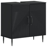 2 Piece Bathroom Cabinet Set HAARLEM Black Engineered Wood 3418018
