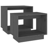Nesting Coffee Tables 2 pcs Grey Solid Wood Pine 813527