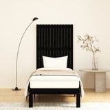 Wall Headboard Black 82.5x3x110 cm Solid Wood Pine 824957