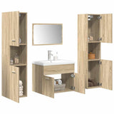 5 Piece Bathroom Furniture Set Sonoma Oak Engineered Wood 3325030