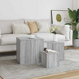 Side Tables 3 pcs Grey Sonoma Engineered Wood 815988