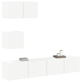 4 Piece TV Cabinet Set White Engineered Wood 3114638