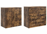 Cabinet Set 2 pcs Smoked Oak 66 x 34.5 x 87 cm Engineered Wood 3416966