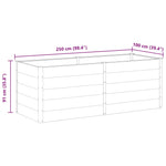 Garden Raised Bed 250x100x91 cm WPC Grey 49060