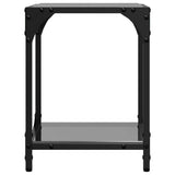 Coffee Tables with Black Glass Top 2 pcs 30x30x40 cm Steel 845957