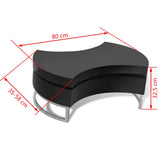 Coffee Table Shape-Adjustable High Gloss Black 240425
