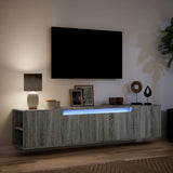 TV Wall Cabinet with LED Grey Sonoma 180x31x39.5 cm 3307959