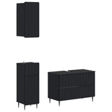 3 Piece Bathroom Cabinet Set ZWOLLE Black Engineered Wood 3417757