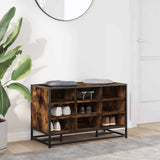 Shoe Bench Smoked Oak 84x40x53.5 cm Engineered Wood and Metal 849231