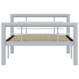 Bed Frame without Mattress Grey and White Metal 100x200 cm 284557