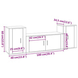 3 Piece TV Cabinet Set White Engineered Wood 3188510