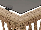 Garden Table Beige and Black 55 x 55 x 37 cm 42035135