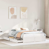 Bed Frame without Mattress White 140x190 cm Solid Wood Pine 3301655