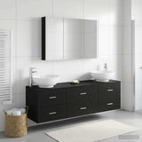 Bathroom Furniture Set 4 pcs Black Oak 3406944