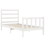 Bed Frame without Mattress White 90x200 cm Solid Wood Pine 3191892