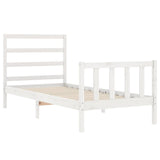 Bed Frame without Mattress White 90x190 cm Single Solid Wood Pine 3191872