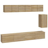 6 Piece TV Cabinet Set Sonoma Oak Engineered Wood 3114616