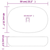 Countertop Basin Sand and Brown Oval 59x40x14 cm Ceramic 155104