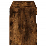 TV Wall Cabinet with LED Lights Smoked Oak 80x30x40 cm 837205