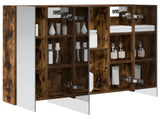 Bathroom Mirror Cabinet with Shelf Smoked Oak 80 x 14.5 x 70 cm 889107