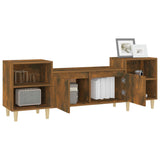 TV Cabinet Smoked Oak 160x35x55 cm Engineered Wood 821193
