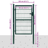 2D Fence Gate Green 100x180 cm 141752