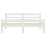 Bed Frame White Solid pinewood, plywood Double Durable 322070