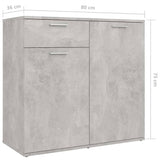 Sideboard Concrete Grey 160x36x75 cm Engineered Wood 3074931