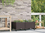 Garden Planter with Wheels Brown 80 x 40 x 44 cm PP 3422959