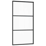 Sliding Door with Hardware Set Black 102x205 cm ESG Glass 3375843