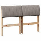 Upholstered Headboard Taupe 120 cm Solid Pine Wood 879242