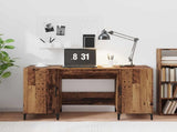 Desk with Storage Old Wood 140 x 50 x 75 cm Engineered Wood 8004202