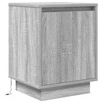 ZNTS Bedside Cabinet with LED Lights Grey Sonoma 38x34x50 cm 861275