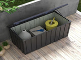 450L Galvanised Steel Garden Storage Box, with Wheels - Dark Grey T3398P311636