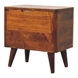 Chestnut Lid-up Storage Stool IN3403