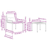 Outdoor Furniture Set 3 pcs Dark Grey Poly Rattan 42025362